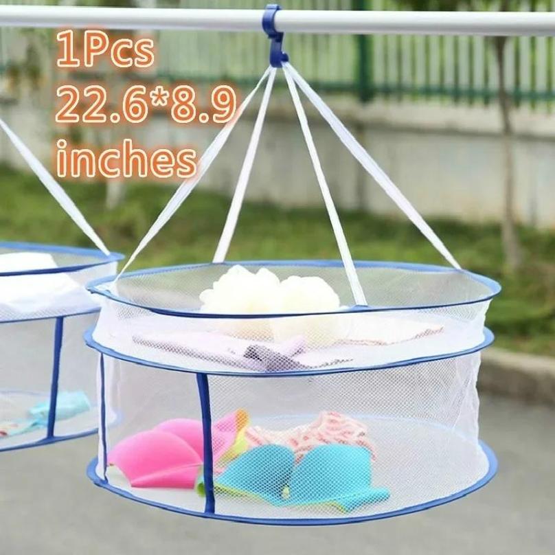 1 Pcs Detachable Double-layer Clothes Basket Tiled Drying Underwear Socks Net Bag Clothes Basket Clothes Drying Net