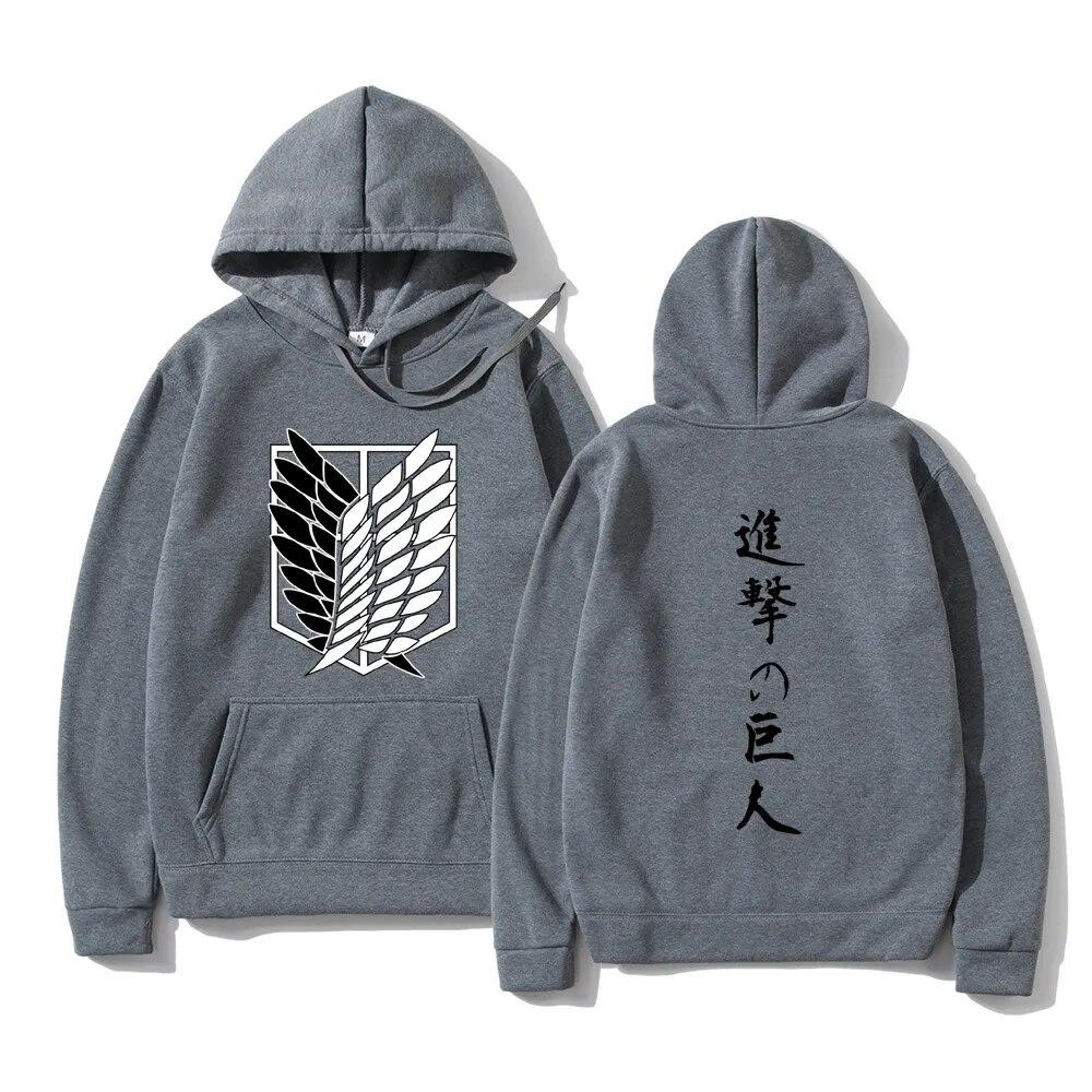 Attack on Titan Hanorace de modă unisex Hanorace cu glugă cu glugă unisex Anime japonez Pulovere Topuri Shingeki No Kyojin Haine cu glugă unisex