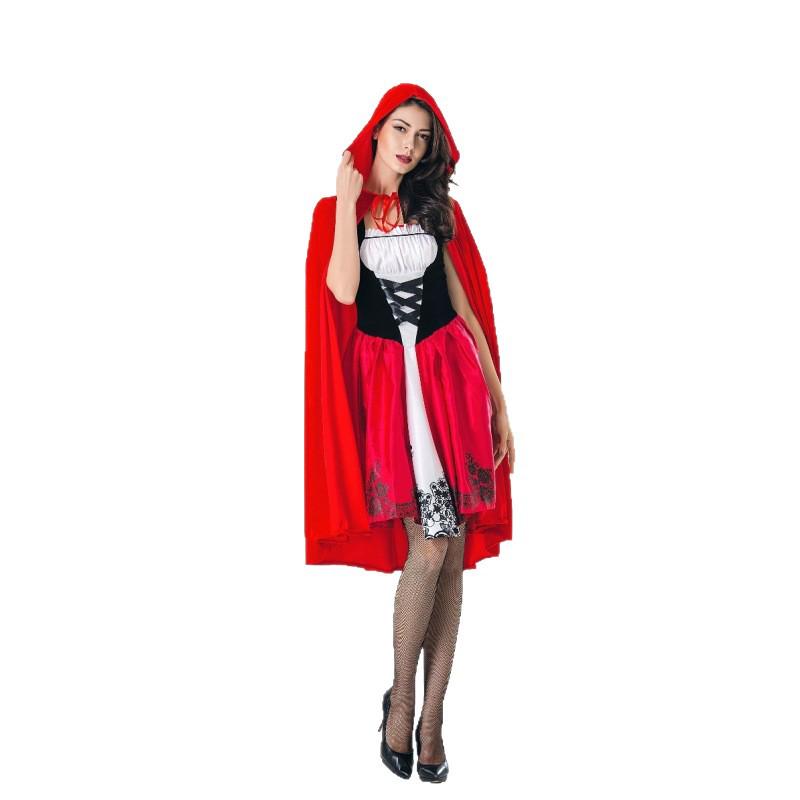 Adult Little Red Riding Hood Halloween Cosplay Costume - Nightclub Queen Party Outfit