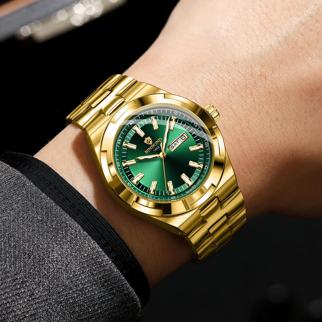 Man Wristwatch Quartz Men Business Watches Waterproof Luminous Date Week Stainless Steel Watch Male Reloj