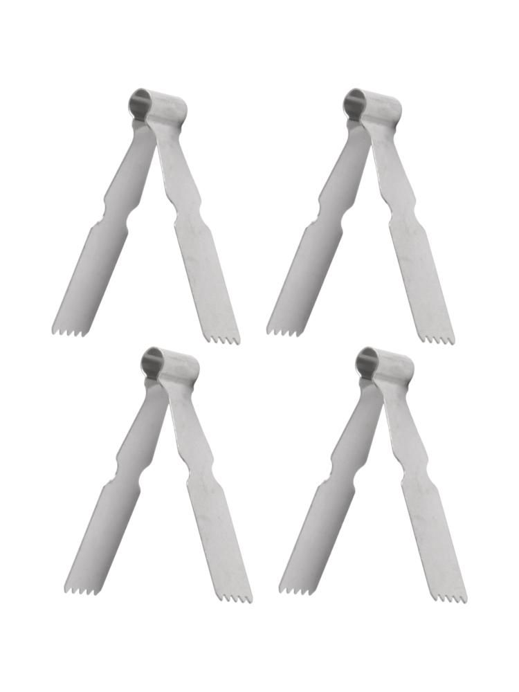 Pastry Tweezers Tongs 4 Pcs Stainless Steel Dough Crimper Tool for Creating Decorative Edges on Pies and Pastries