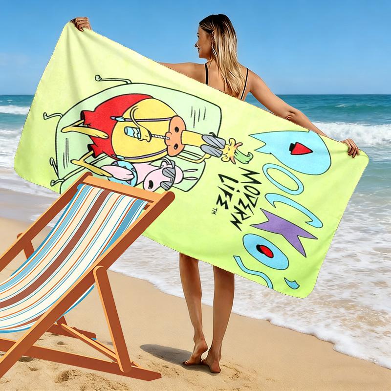 Rocko's Modern Life 2D Flat Print Beach Towel, Large Soft Quick Dry Towel for Beach Camping SwimmingXSTJ0915433