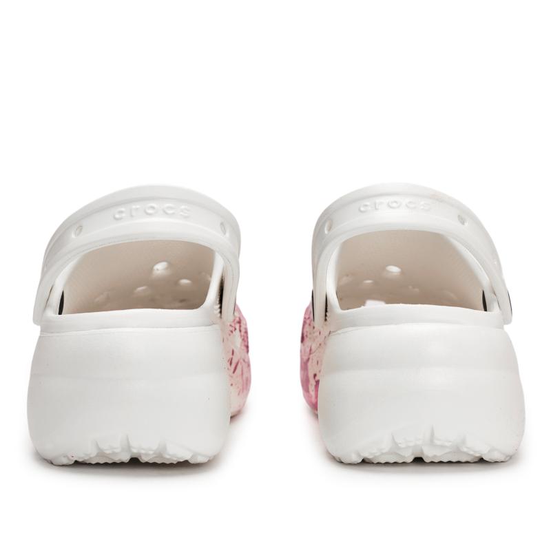 Crocs Classic clog 811 made peach live special shoe box fluid ink splash hole shoes women's white powder