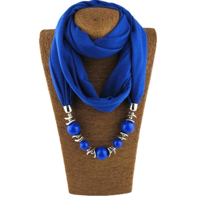1Pc 9 Colors Ethnic Unique Scarf Necklaces Resin Pendant Neckerchief Statement Women Bohemia Necklace