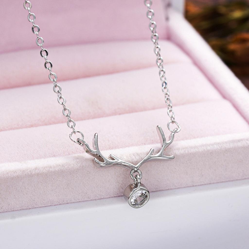 Minimalist Elk Antler Single Stone Dainty Neck Jewelry