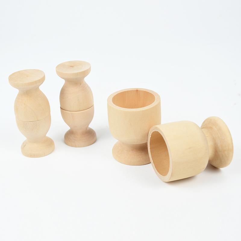 5Pcs Wooden Egg Cups Egg Holder Stand Tray DIY Wood Crafts Kids Gift Happy Easter Party Decoration for Home 2026