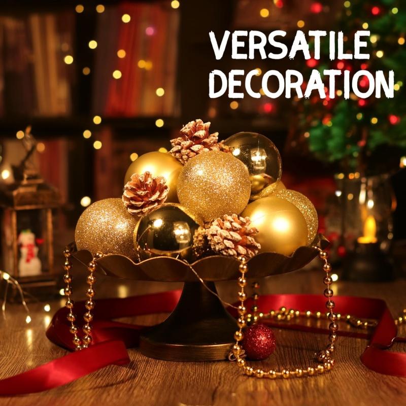 Weihnachtsbaumkugeln 3cm24St. Große Weihnachtskugeln Mehrfarbige Kugeln Dekoration Weihnachtsbaumschmuck Set für Familienzusammenkunft