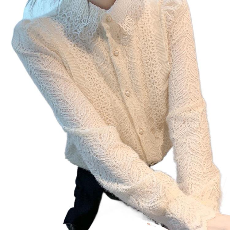 Chiffonspitze Langarm Damenoberteil - Samt, Herbst/Winter Trend