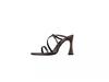Brown Satin Rhinestone Pointed-Toe High Heel Sandals - Women's Mature Summer Style