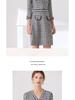 2025 Fall/Winter Retro European & American Houndstooth V-Neck Mid-Length Knitted Dress