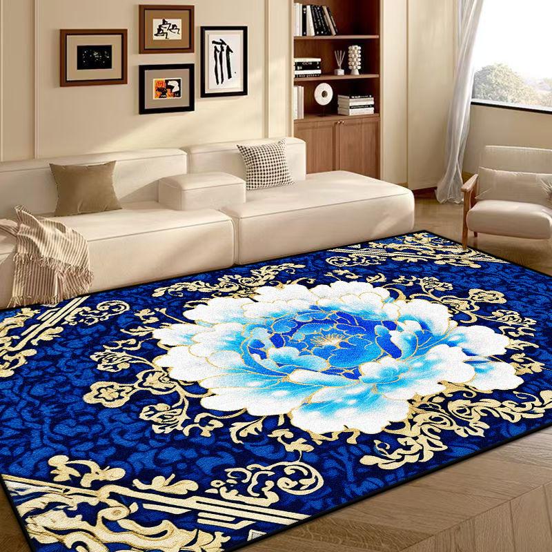 Modern Flower Design Antiskid Room Decoration Aesthetic Bedroom Carpet Soft Large Living Room Rug Easy Cleaning Sofa Table Mat