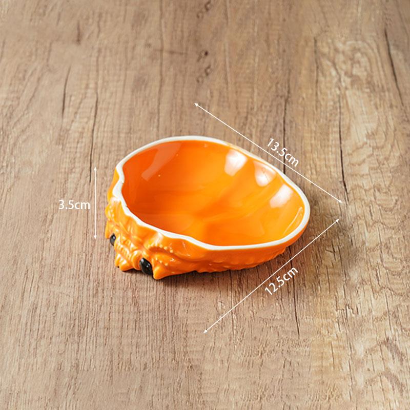 

Креативная керамическая тарелка в форме панциря краба, тарелка для десерта, тарелка для сашими, суши, тарелка для закусок, фирменная посуда для ресторана