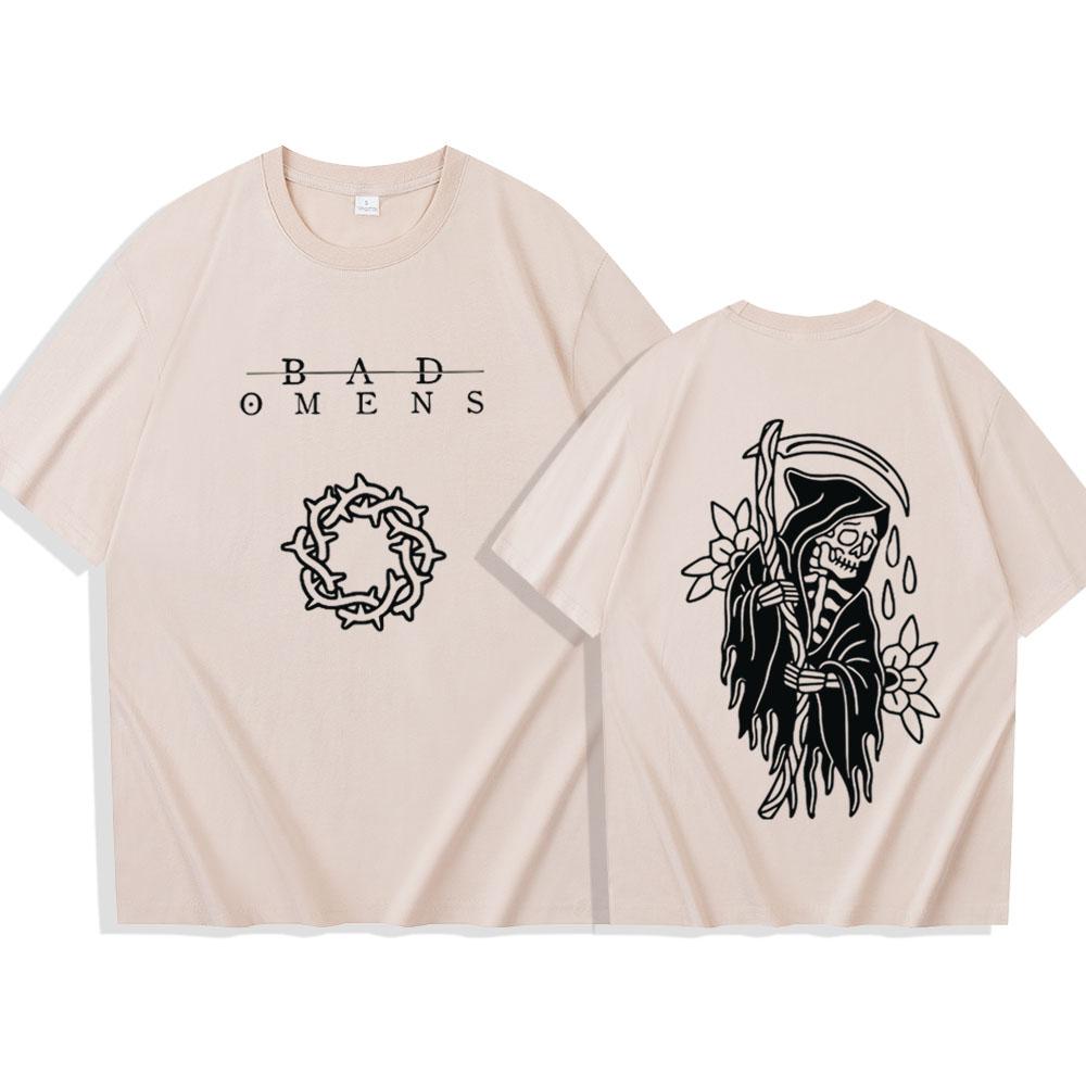 Bad Omens Shirt Bad Omens Rock Music Shirt Harajuku Bad Omens Merch Gift for Bad Omens O-Neck Short Sleeve Shirts Unisex Tops