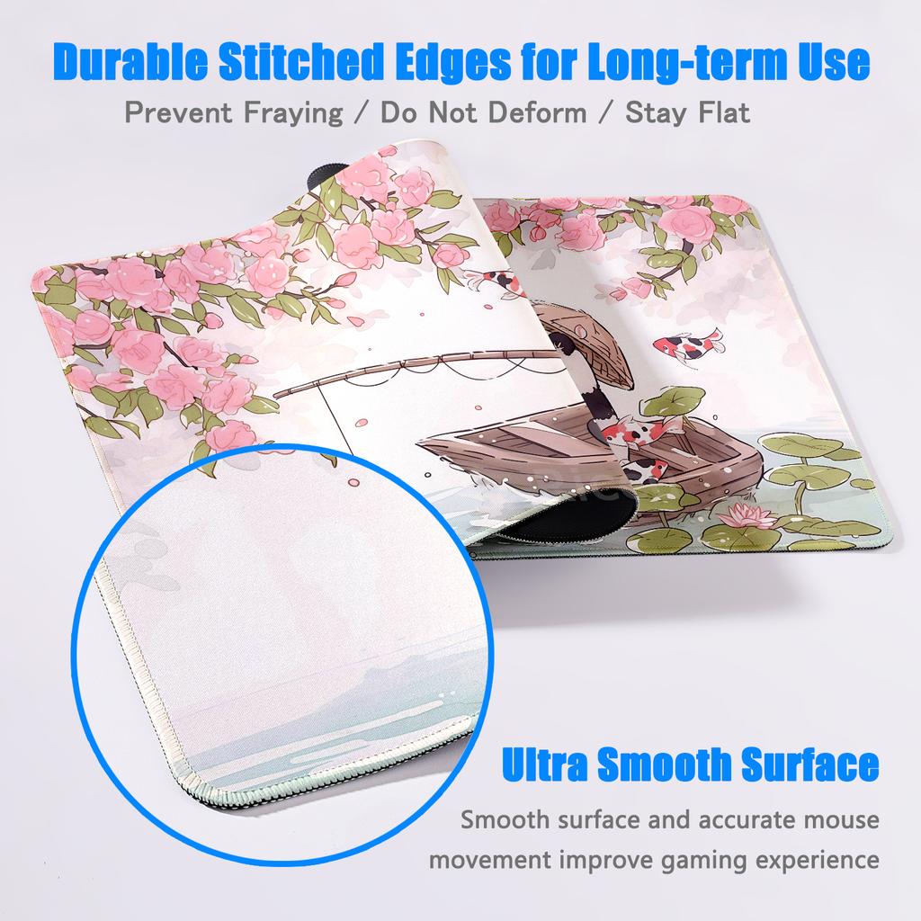 Cute Panda Mouse Pad Extended Cartoon XXL Desk Mat Rubber Gamer Deskpad Gaming Accessories Anime Sakura Mousemat E-Sports Pads