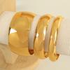 Fashion Titanium Steel Metal Texture Couple Bracelet Bracelet, Large Glossy Exaggerated Design, High-End Women'S Jewelry