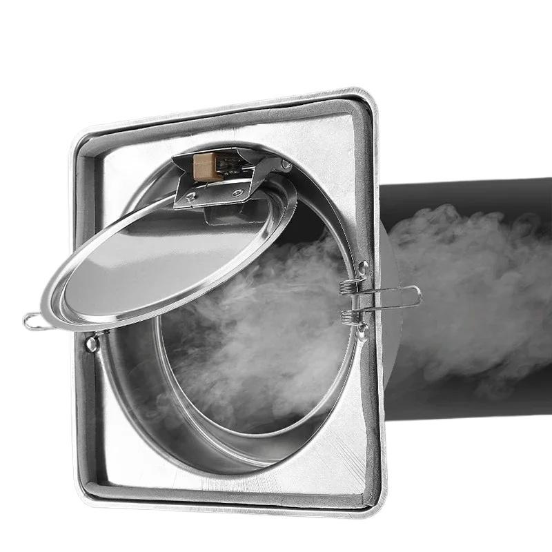 100/150/160/180mm Stainless Steel Kitchen Range Hood Check Valve Anti-odor Control Bathroom Check Valve 100mm