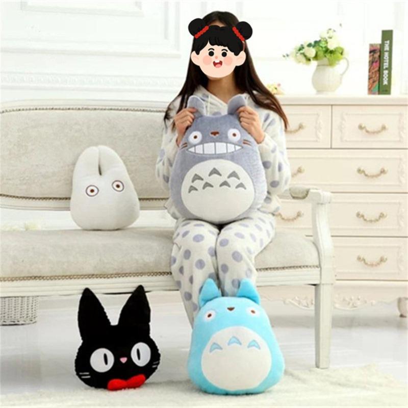 Cute Totoro Cushion Totoro Hand Warm Pillow Totoro Plush Pillow Soft Stuffed Animal Toy Japanese Cartoon Totoro Throw Pillow