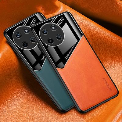 Luxury PU Leather Phone Case For Realme 11 4G Back Cover Silicone Car Holder Shockproof Full Protection Case For Realme11 Coque