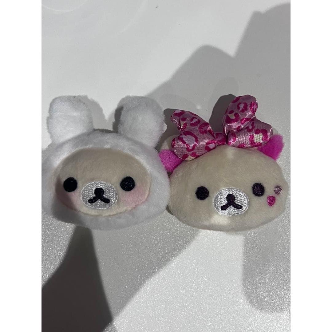 Korilakkuma Ippai Series Plush Badge Collection Rabbit White Leopard