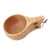 350ML Wooden Cup with Handle Portable Multifunctional Wood Mug Drinking Cup for Coffee Tea Milk Beverages
