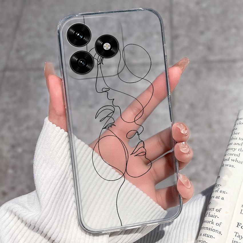 Für Honor X5c Plus X6a X7a X8a 10i 20 20i 50 Pro Lite Hülle Schwarz Kleine Liebesherz-Muster Weich Ultra Dünn TPU Anti-Rutsch Schale Für Honor Handyhüllen