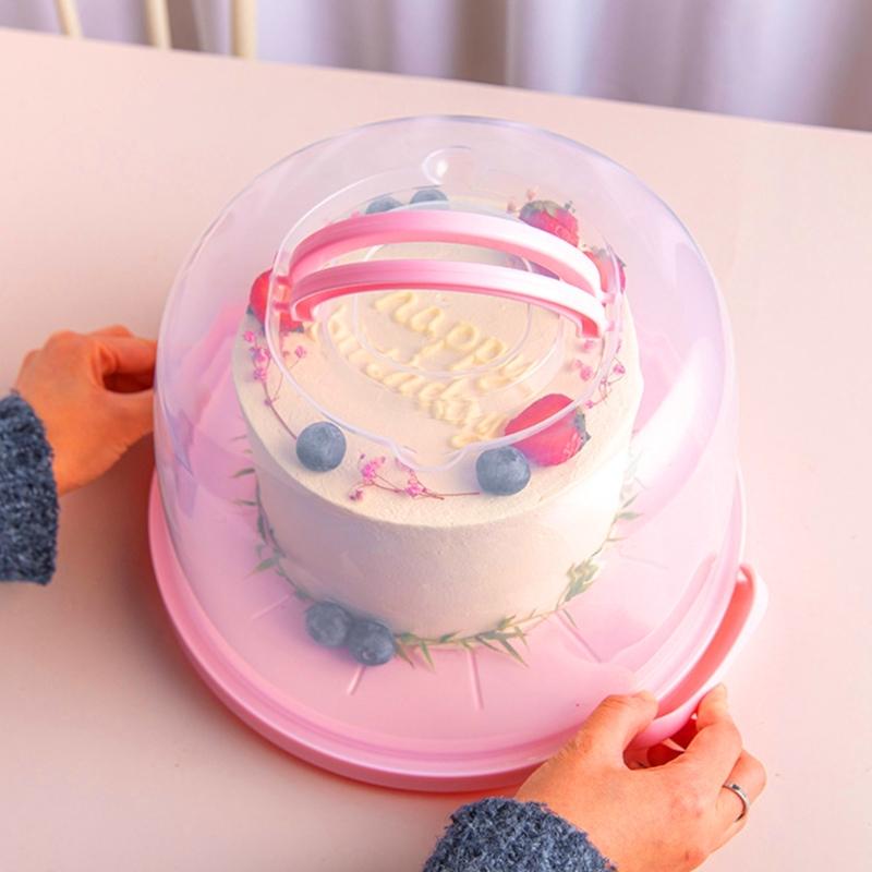 Clear Plastic Cake Storage Box Transparent Dessert Box For Kitchen Countertops With Secure Lid Kitchen Baking Essential
