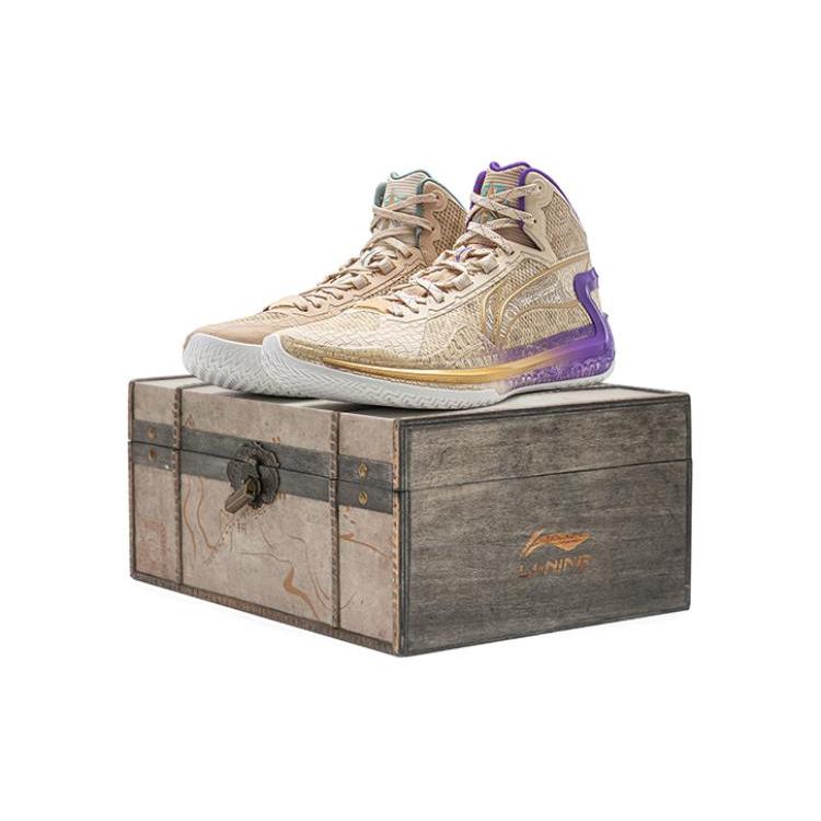 

Li Ning Liren 4 Basketball Shoes Unisex High top Yellow/Brown ABAT107-2 42