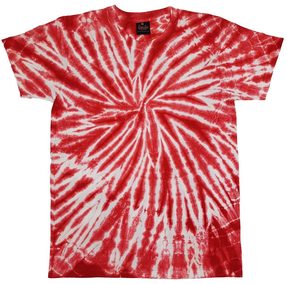 

Tie Dye T Shirt Tye Die Festival Hipster Indie Retro Unisex Top Spider Red 9 M