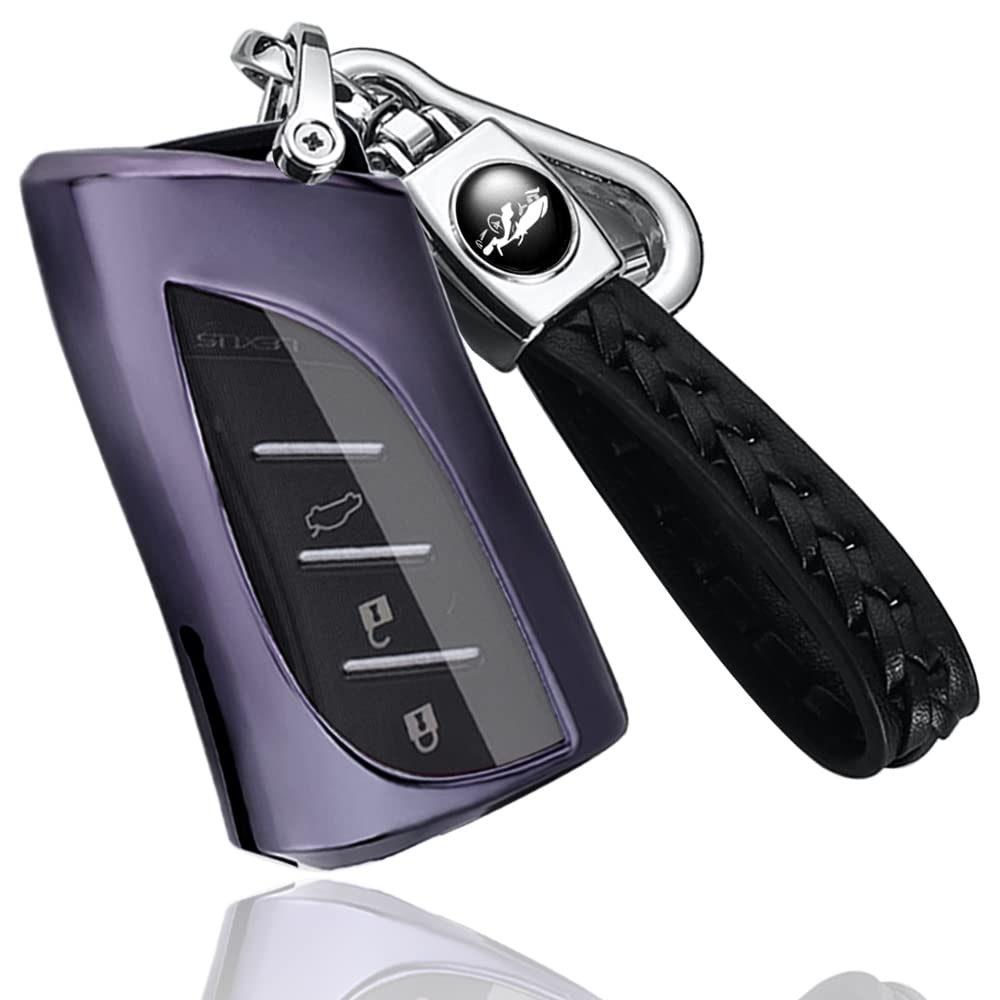 

yoshinari LC LS UX NX ES LX RZ Exclusive Luxury Key Case Key Cover Key Shell for Lexus, dark purple фиолетовый