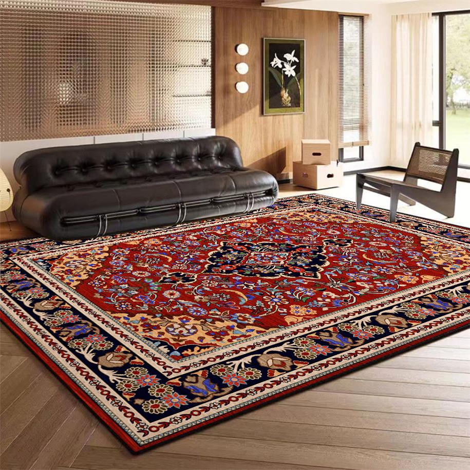 Retro Persian Ethnic-Style Carpet: Large Classic Bohemian Area Rug for Living Room, Bedroom, or Under Coffee Table