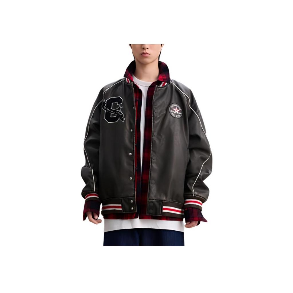 New Converse AW24 Baseball Jacket Men's Army Green 10028110-A01