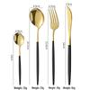 Abay Schwarz Gold 410 Edelstahl Besteckset