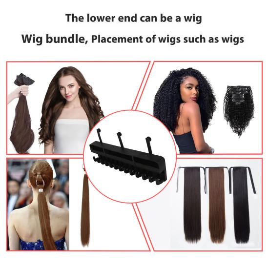 Hair Extension Holder Wig Storage Rack Multipurpose Easy To Install Wall Mounted Multiple Wigs Hanger Storage Organizer