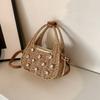 Summer Braided Tote with Diamond Set for Holiday Style Cross-body Bag