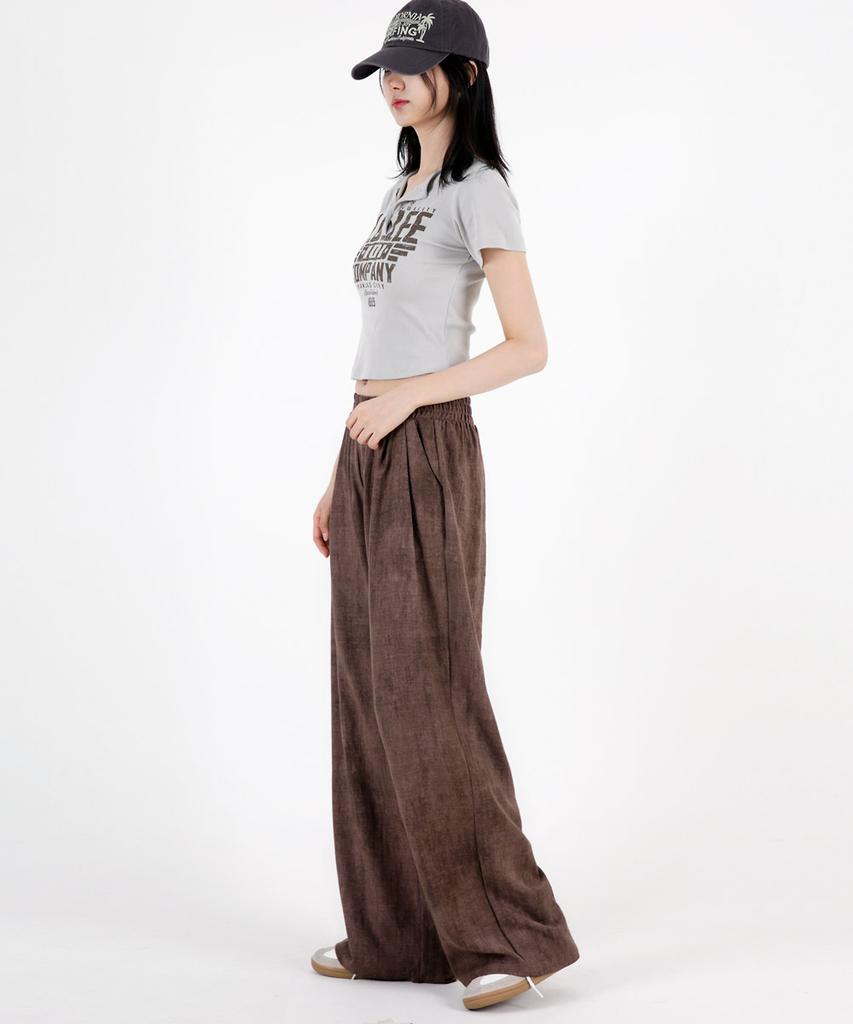 UMM Women'S Summer Wrinkle-Free Tuck Wide Pants 3 Colors