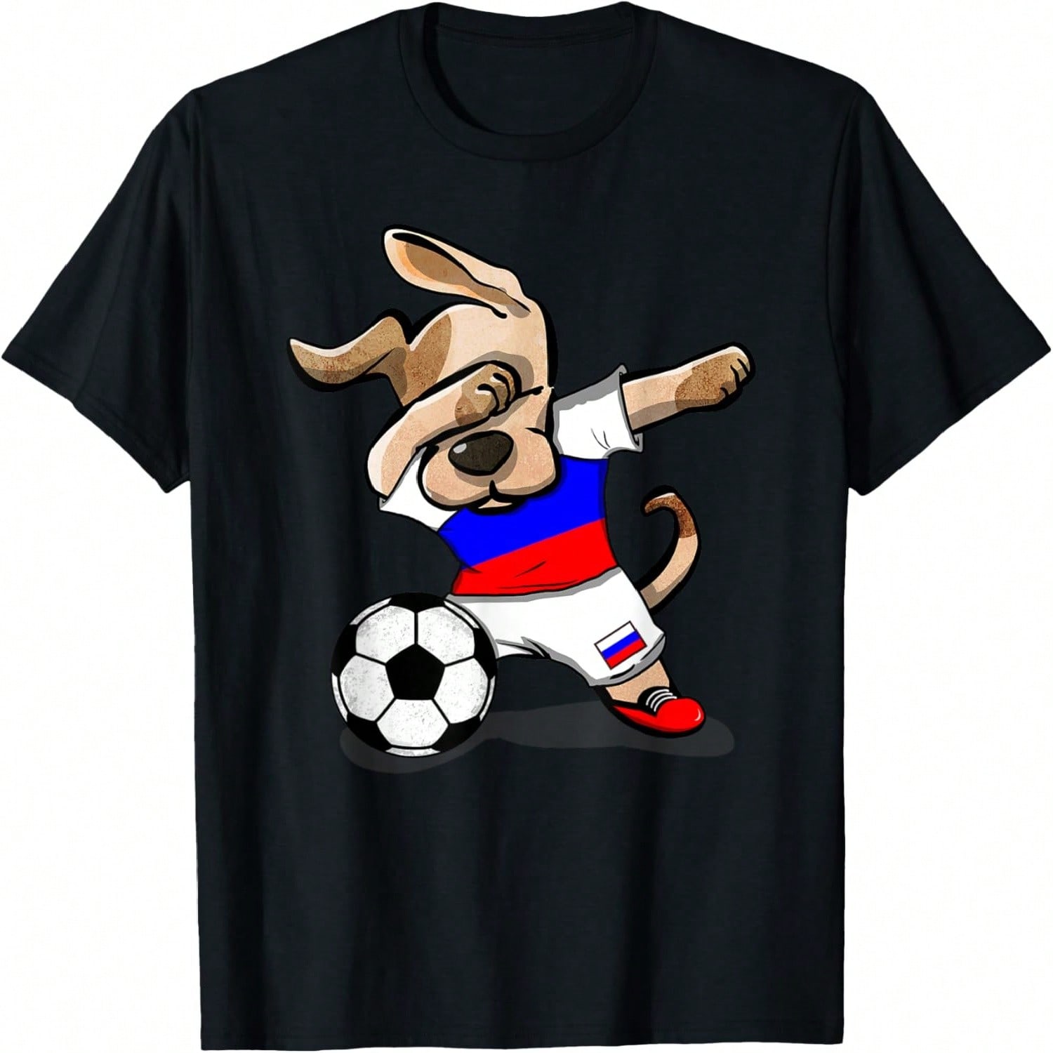Funny Dabbing Dog Russia Soccer Jersey Russian Football Team T-Shirt S разноцветный