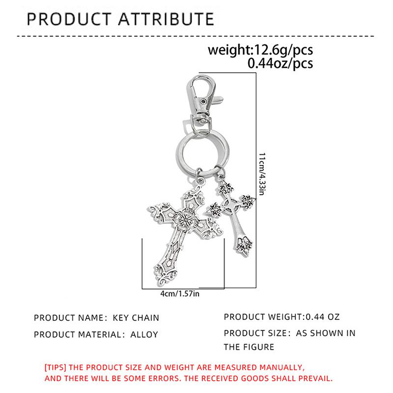 Retro Cross Keychain Pendant Men'S Jeans Key Ring Bag Ornament Hanging Decoration