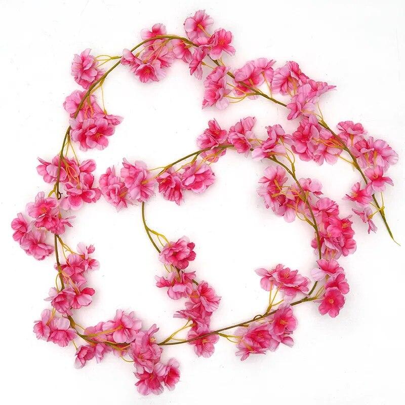 

1 шт. Искусственная сакура, настенная лоза, аксессуары для венков своими руками, украшение для свадебной арки для офиса, весна-лето