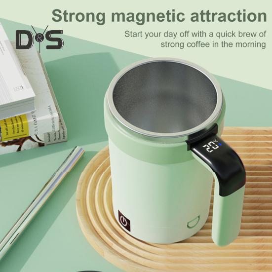 Automatischer Rührbecher 380ml Elektrischer Magnetrührer Edelstahl Kaffeetasse LED-Anzeige Isolierter Reisebecher Milchshake-Maker