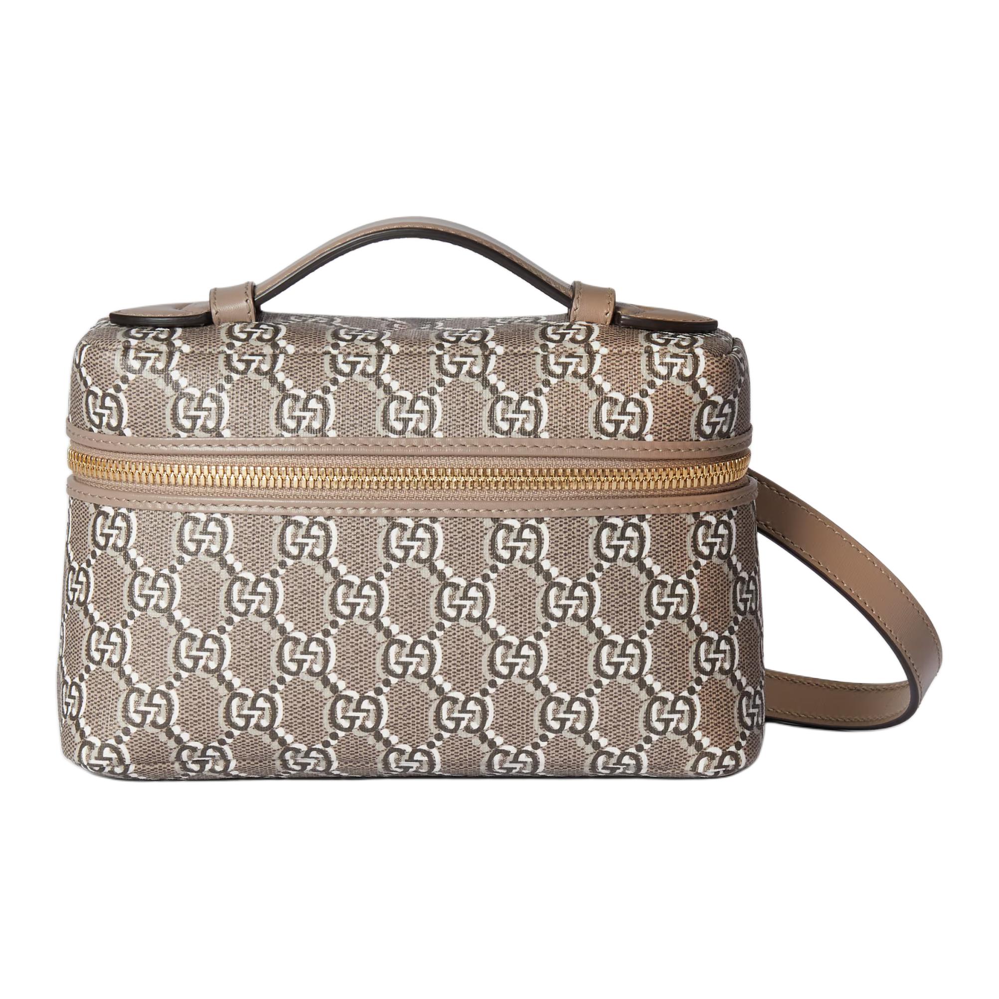 

Gucci Detachable Shoulder Strap Zipper Closure Leather Trim Handheld Shoulder Crossbody Bag Super Mini Women bags Gray-Brown 795058-FADM0-9551 Gift Set(Basic Set+Box+Shopping Bag)