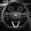 Auto Lenkradbezug Mikrofaser Leder 38cm Rutschfest Für Seat Tarraco Arona Ateca Ibiza Toledo Mii Leon Arosa Exeo ST FR sfylr11