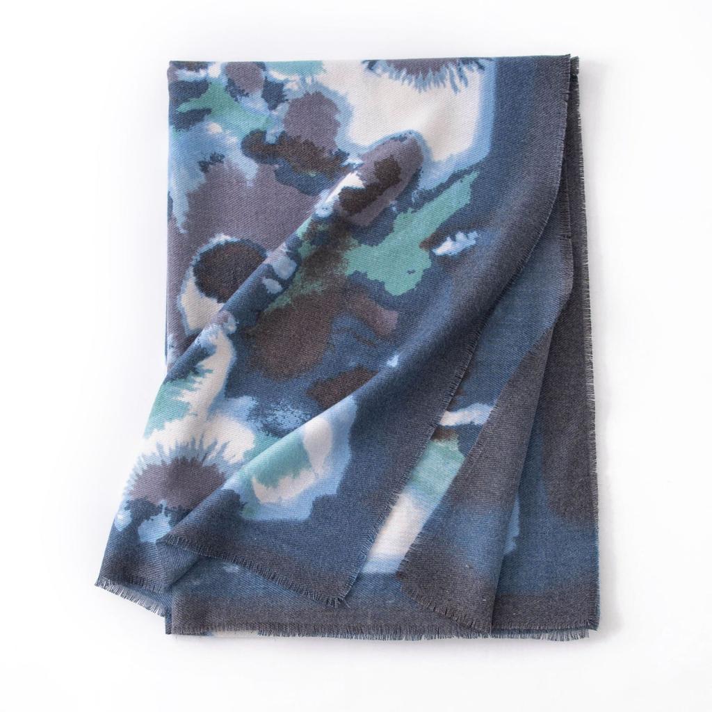 Fashion Printed Scarf for Women Winter New Imitation Cashmere Scarf Warm Neck Scarf Literary Retro Style Shawl