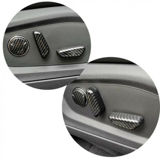 6x Carbon Fiber Seat Adjust Handle Button Cover Trim For Ford Explorer 2020-2024