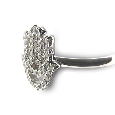 Silver Ring 'Fatma' White