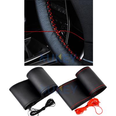 Ultrafine Fiber Leather Hand Sewing DIY Car Steering Wheel Cover Steering-wheel Covers For Ford Focus 2 3 Kia Benz Smart