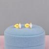 Minimal Solitaire Stud Earrings - 925 Sterling Silver Gold Plated