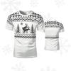 Christmas T-shirts For Men And Women Ugly-cute 3D Printed Reindeer And Snowflake Pattern Clothing Fashionable Holiday Party Tops