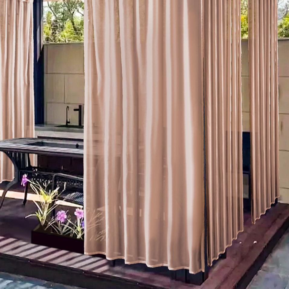 Window Screen Terrace Outdoor Pavilion Light-Filtering Sheer Curtain Outdoor Curtain Waterproof Sheer Curtain