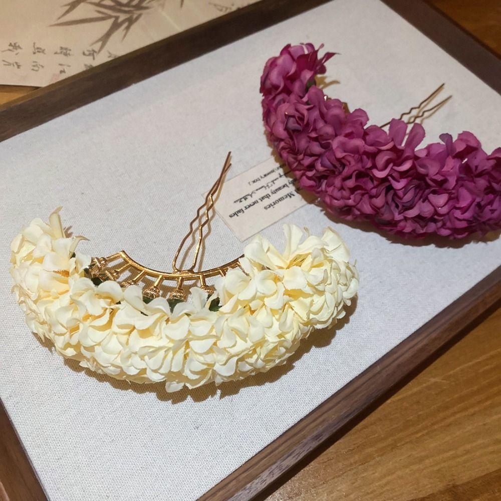 Bohemian Flower Hair Stick Sweet Bride Hair Accessories Headdress Chinese Style Side Clip Daily