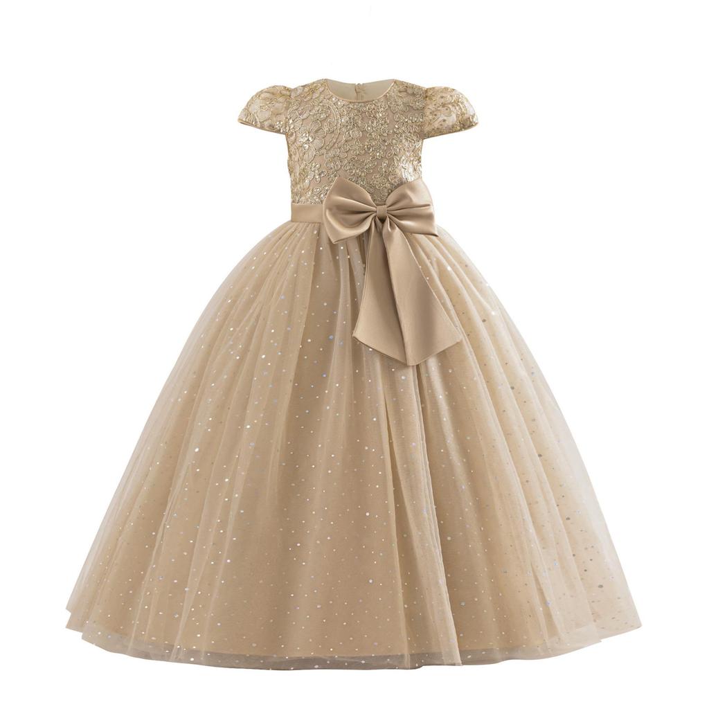 Sukienka księżniczki z tiulu dla dziewczynek - Puszysta, z kokardą, sukienka dla druhny, na wesele i bal